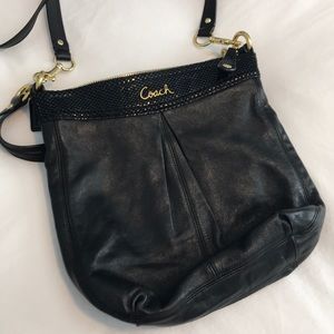 Black Coach Crossbody with Gold Hardware
